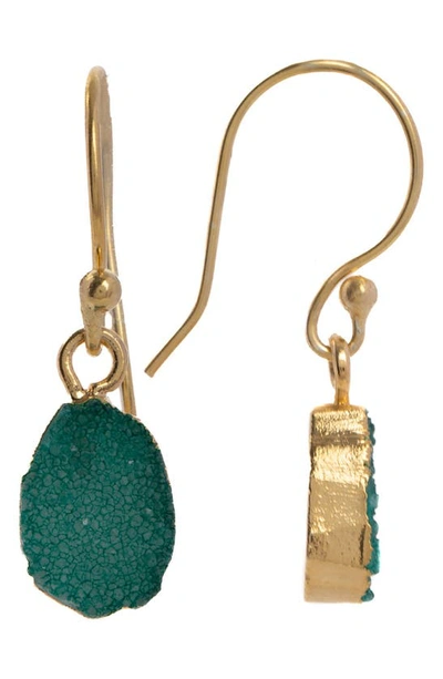 Shop Saachi Mini Drusy Earring And Necklace Set In Green