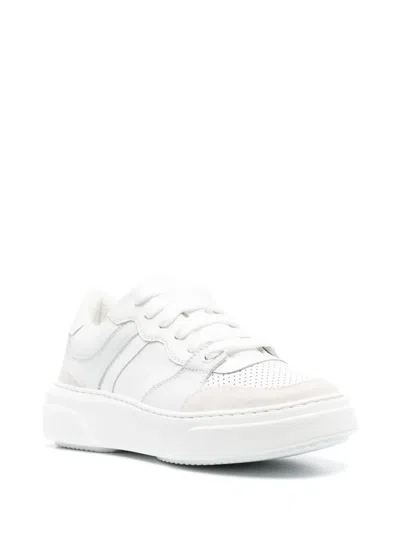 Dsquared2 Shielded Rubber Sole Sneakers With Perforated Toe In White