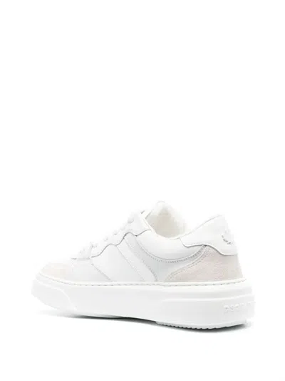Dsquared2 Shielded Rubber Sole Sneakers With Perforated Toe In White