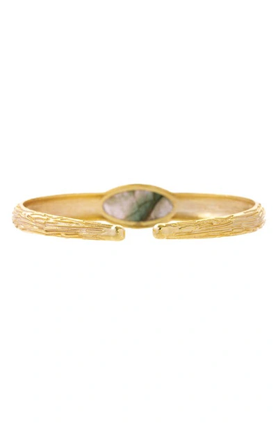 Shop Saachi Stone Cuff Bracelet In Light Grey