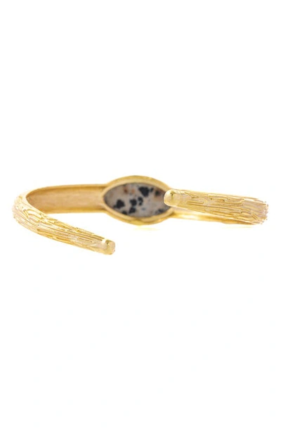 Shop Saachi Stone Cuff Bracelet In Taupe