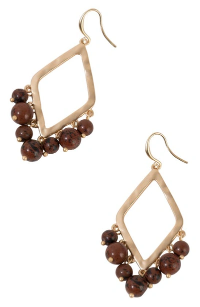 Shop Saachi Eternity Natural Stone Dangle Earrings In Brown