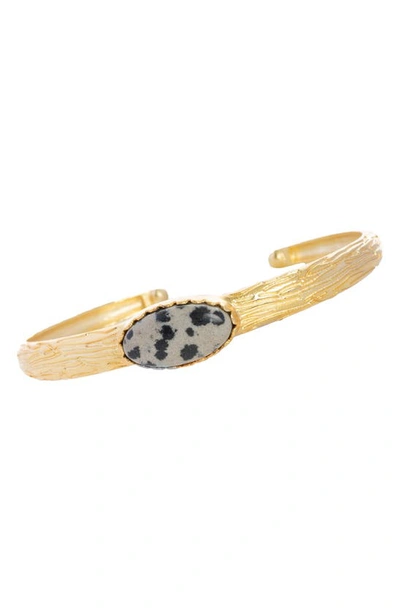 Shop Saachi Stone Cuff Bracelet In Taupe