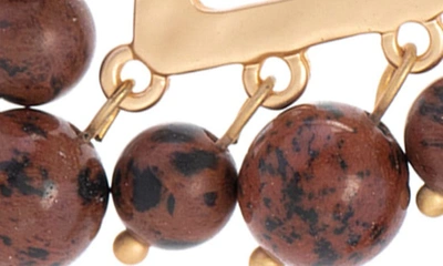 Shop Saachi Eternity Natural Stone Dangle Earrings In Brown