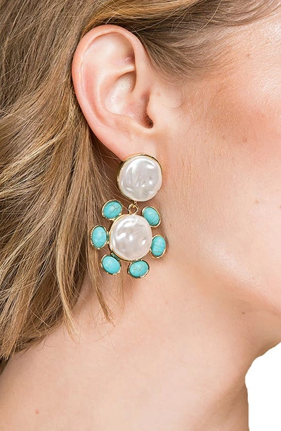 Saachi Cadence Pearl Earrings In White Combo