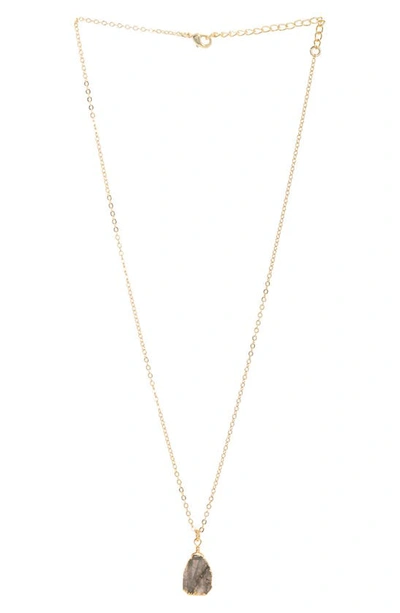 Saachi Labradorite Stone Earrings & Necklace Set In Gold Multi