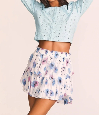 Shop Loveshackfancy Ruffle Mini Skirt In Deep Cotton Candy In Multi
