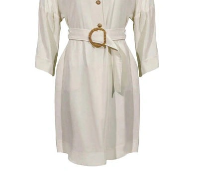 Shop Iris Setlakwe Half Buttoned Shirt Dress In Natural In White