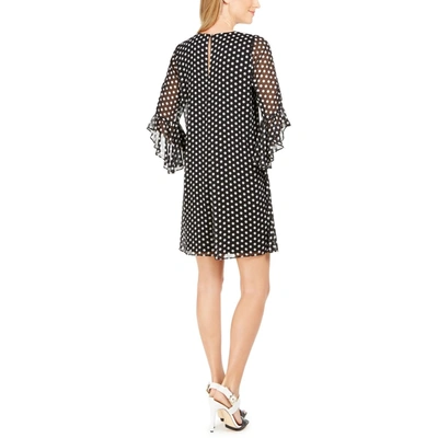 Shop Calvin Klein Petites Womens Bell Sleeve Mini Fit & Flare Dress In Black