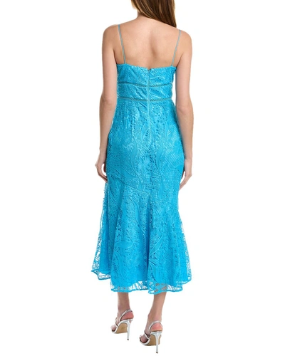 Shop ml Monique Lhuillier Lace Midi Dress In Blue