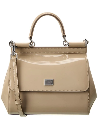 Dolce&Gabbana Beige patent leather Miss Sicily small bag