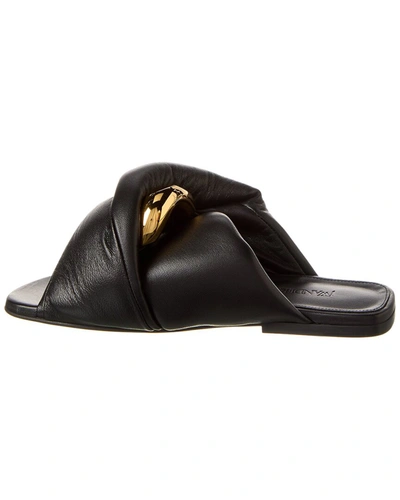 Shop Jw Anderson Twist Leather Sandal In Black