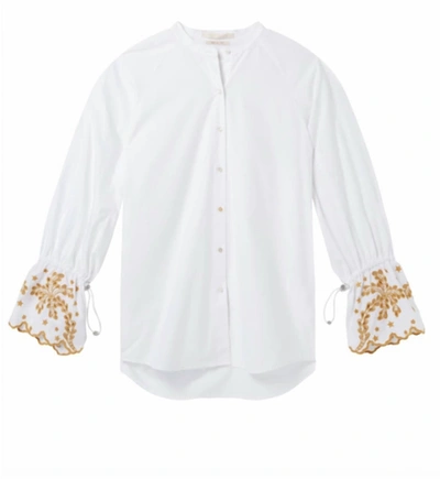 Shop Scotch & Soda Oversized Fit Button Up Shirt In White
