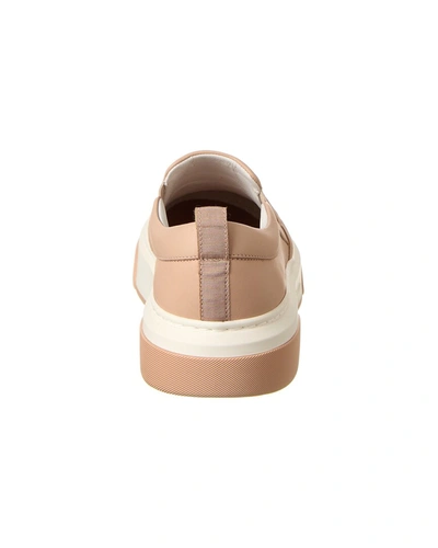 Shop Ferragamo Cassina Leather Slip-on Sneaker In Pink