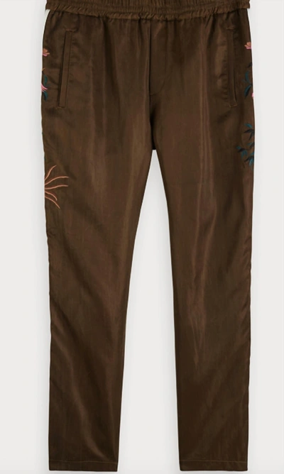 Shop Scotch & Soda Mens Satin Sweatpants In Brown