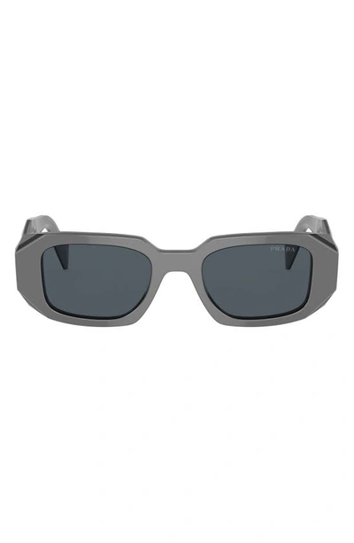 Shop Prada 51mm Rectangular Sunglasses In Dark Grey