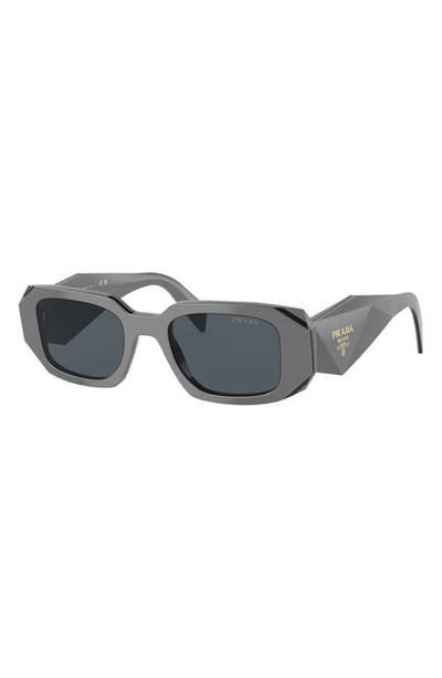 Prada 51mm Rectangular Sunglasses In Dark Grey