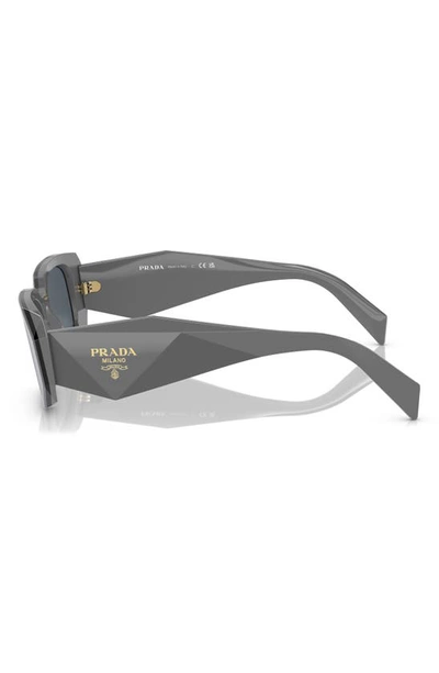 Shop Prada 51mm Rectangular Sunglasses In Dark Grey