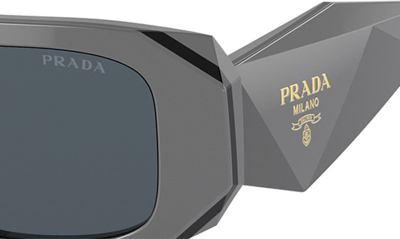 Shop Prada 51mm Rectangular Sunglasses In Dark Grey