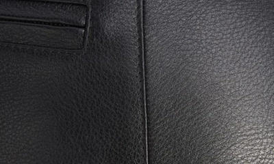 Shop Alaïa High Waist Ruffle Leather Moto Pants In Noir Alaia