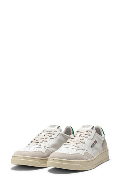 Shop Autry Medalist Low Sneaker In White/ Green