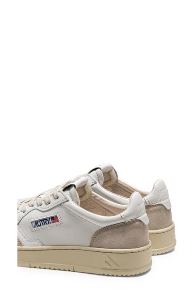 Shop Autry Medalist Low Sneaker In White/ Beige