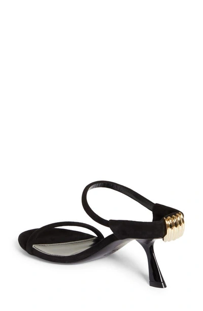 Shop Khaite Seigel Leather Sandal In Black