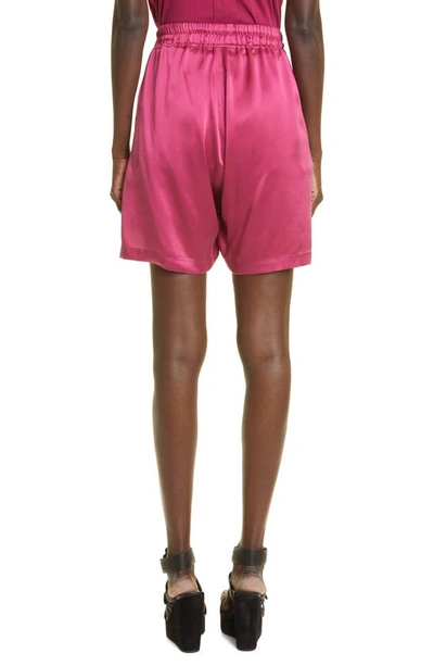 Shop Rick Owens Silk Chiffon Boxer Shorts In Fuchsia