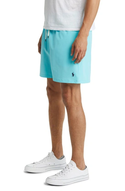 Shop Polo Ralph Lauren Traveler Swim Trunks In Hammond Blue