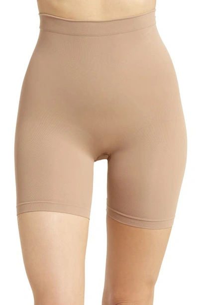 Mid-thigh Sculpting Shorts In Ochre