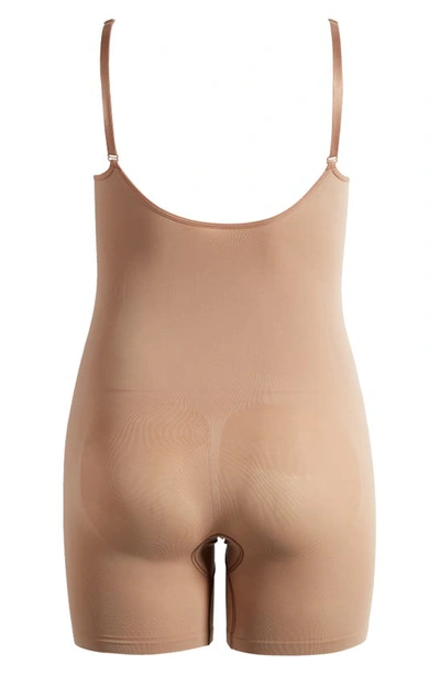 Shop Skims Seamless Sculpt Mid Thigh Bodysuit In Sienna