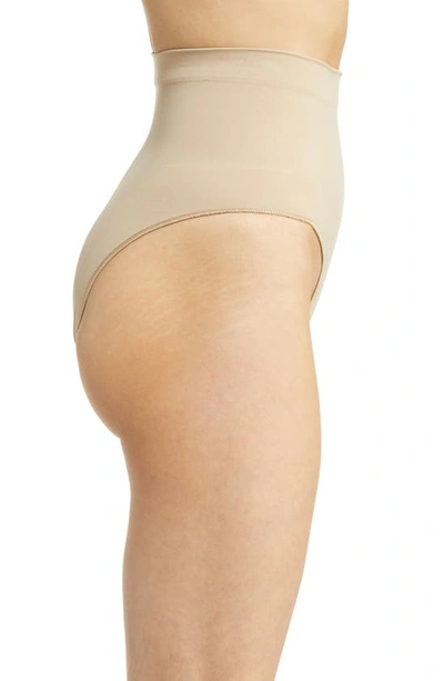 Shop Skims Seamless Sculpt Mid Waist Briefs In Clay