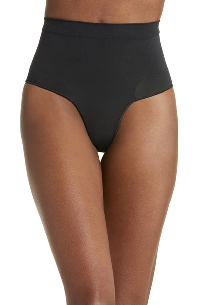 Shop Skims Seamless Sculpt Mid Waist Briefs In Onyx