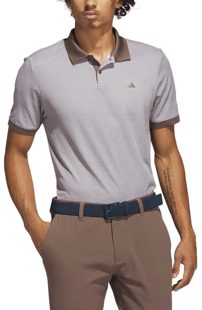 Shop Adidas Golf Ultimate365 No-show Recycled Polyester Golf Polo In Earth Strata