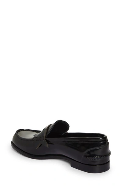 Christian Louboutin Penny Donna Glossed-leather Loafers In Black