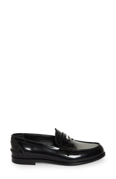 Christian Louboutin Penny Donna Glossed-leather Loafers In Black