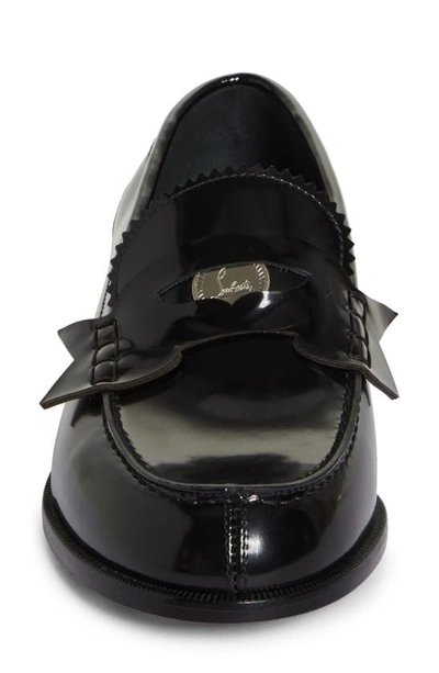 Christian Louboutin Penny Donna Glossed-leather Loafers In Black