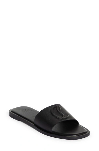 Shop Christian Louboutin Cl Logo Slide Sandal In Black