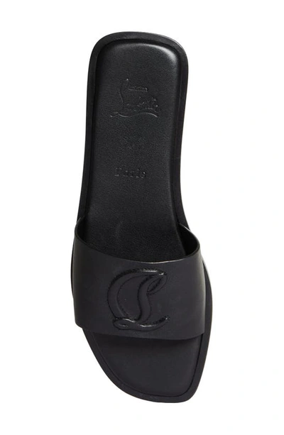 Shop Christian Louboutin Cl Logo Slide Sandal In Black