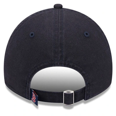 Shop New Era Navy Boston Red Sox Leaves 9twenty Adjustable Hat