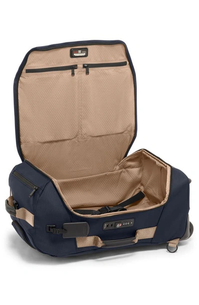 Shop Tumi Alpha Bravo Wheeled Duffle Bag In Midnight Navy/ Khaki