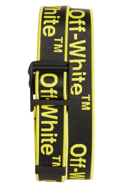 Shop Off-white Industrial Jacquard Belt In Black Yellow