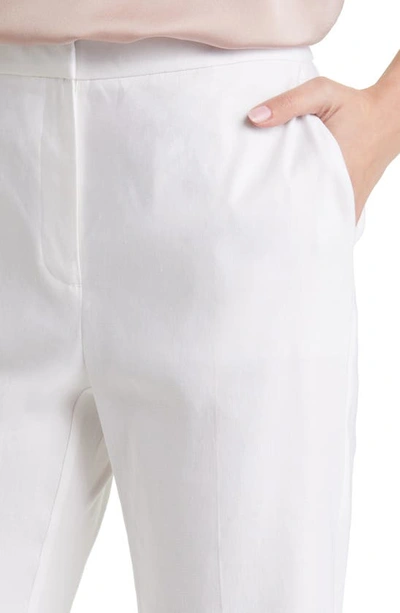 Shop Milly Lennon Linen Blend Flare Pants In White