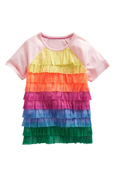 Shop Mini Boden Kids' Flutter Tulle T-shirt In Pink Multi