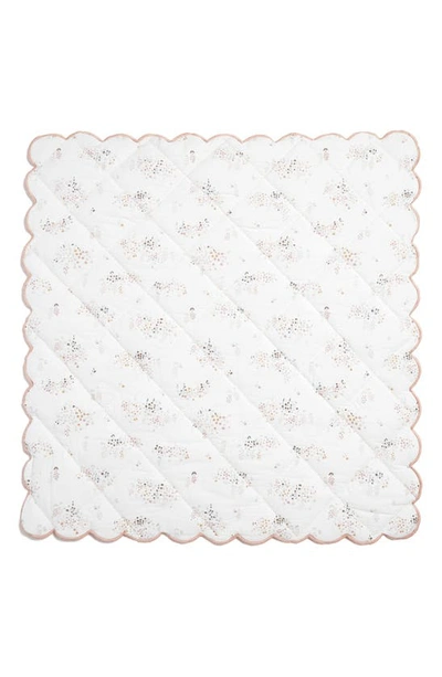 Shop Pehr Reversible Quilted Organic Cotton Blanket In Ivory/ Blush