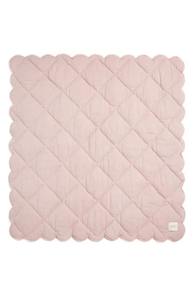 Shop Pehr Reversible Quilted Organic Cotton Blanket In Ivory/ Blush