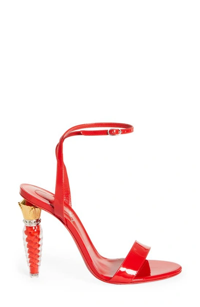 Shop Christian Louboutin Lipgloss Queen Ankle Strap Sandal In Red