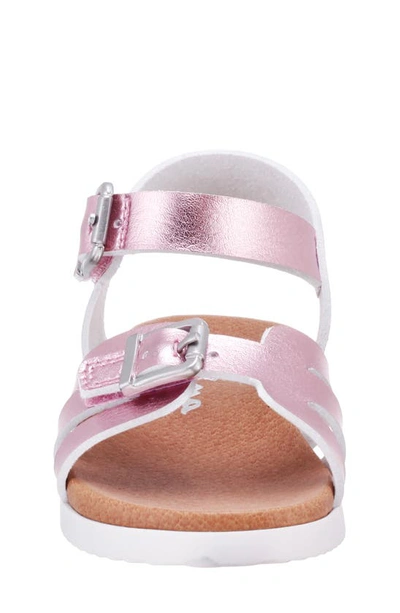 Shop Nina Kids' Lacey Metallic Strappy Sandal In Pink Metallic