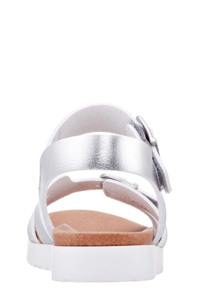 Shop Nina Kids' Lacey Metallic Strappy Sandal In Silver Metallic