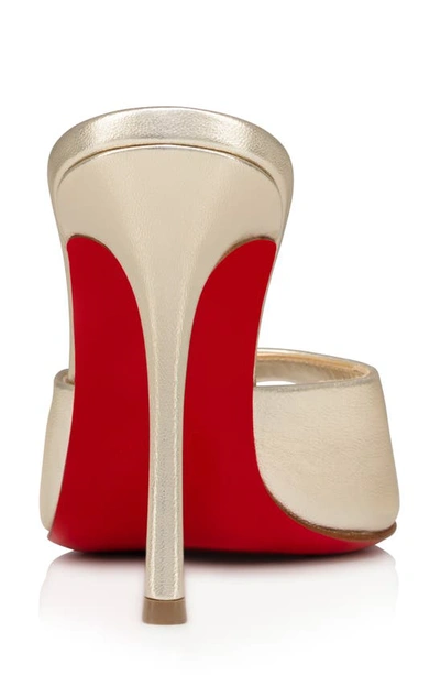 Shop Christian Louboutin Me Dolly Peep Toe Slide Sandal In Sahara/ Gold